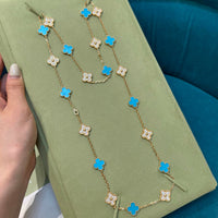 [Clover Jewelry]CLOVER 20 MOTIFS TURQUOISE DIAMOND NECKLACE