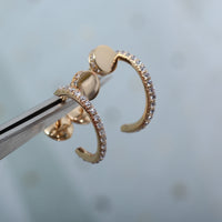 [Clover Jewelry]JUSTE EARRINGS 12.75MM PINK GOLD DIAMOND