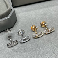 [Clover Jewelry]MOVE UNO PINK GOLD DIAMOND EARRINGS
