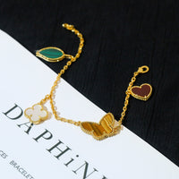 [Clover Jewelry]LUCKY SPRING 5 MOTIF GOLD BRACELET