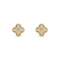 [Clover Jewelry]CLOVER MEDIUM 1 MOTIFS FUll DIAMOND EARRINGS