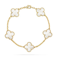 [Clover Jewelry]CLOVER WHITE PEARL MOP 5 MOTIF BRACELET COLLECTION