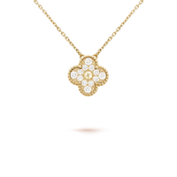 [Clover Jewelry]CLOVER 15MM DIAMOND SINGLE FLOWER NECKLACE