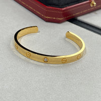 [Clover Jewelry]LOVE BRACELET 6.1MM 1 DIAMOND OPEN CUFF