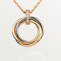 [Clover Jewelry]TRINITY NECKLACE GOLD  DIAMONDS