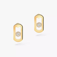 [Clover Jewelry]So Move Diamond Earrings in Yellow Gold