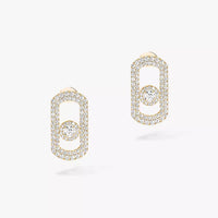 [Clover Jewelry]So Move Pave_-Set Diamond Earrings in Silver