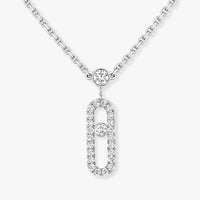 [Clover Jewelry]2 Rows Rose Gold Diamond Pave_ Necklace Move Uno