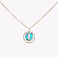 [Clover Jewelry]Lucky Move Diamond Necklace in Rose Gold and White Mother-of-Pearl