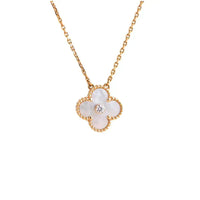 [Clover Jewelry]CLOVER 15MM DIAMOND WHITE FRITILLARIA NECKLACE