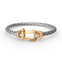 [Clover Jewelry]FORCE LARGE HORSESHOE HALF DIAMOND BRACELET GOLD