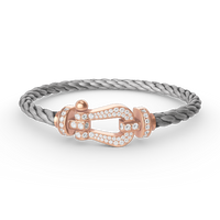 [Clover Jewelry]FORCE LARGE HORSESHOE FULL DIAMOND BRACELET ROSE GOLD