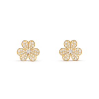 [Clover Jewelry]FRIVOLE GOLD FLOWER DIAMOND EARRINGS