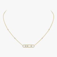 [Clover Jewelry] Move Pave_ Rose Gold Diamond Necklace