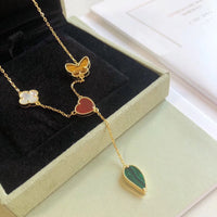 [Clover Jewelry]LUCKY SPRING 4 MOTIFS ROSE GOLD NECKLACE
